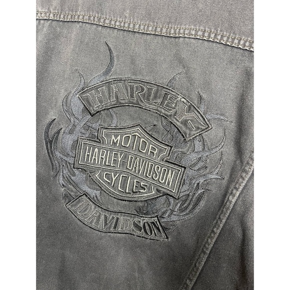 Men’s Harley Davidson Black Jean Jacket Size L - Picture 8 of 10